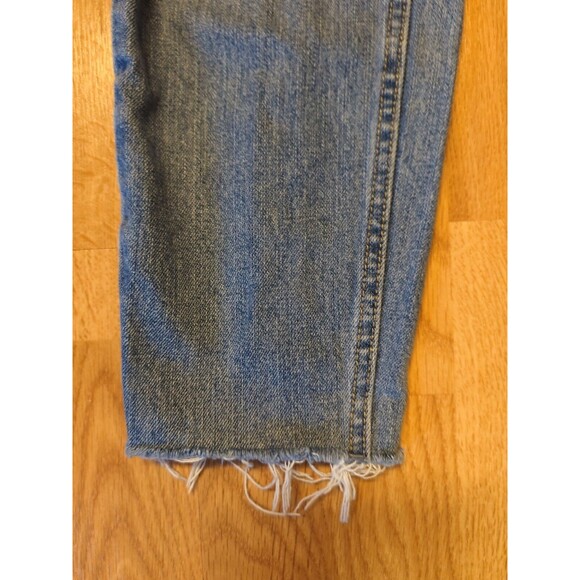 We The Free Jeans Womens 26 Blue Denim High Rise Button Fly Distressed Raw Hem - Picture 2 of 12